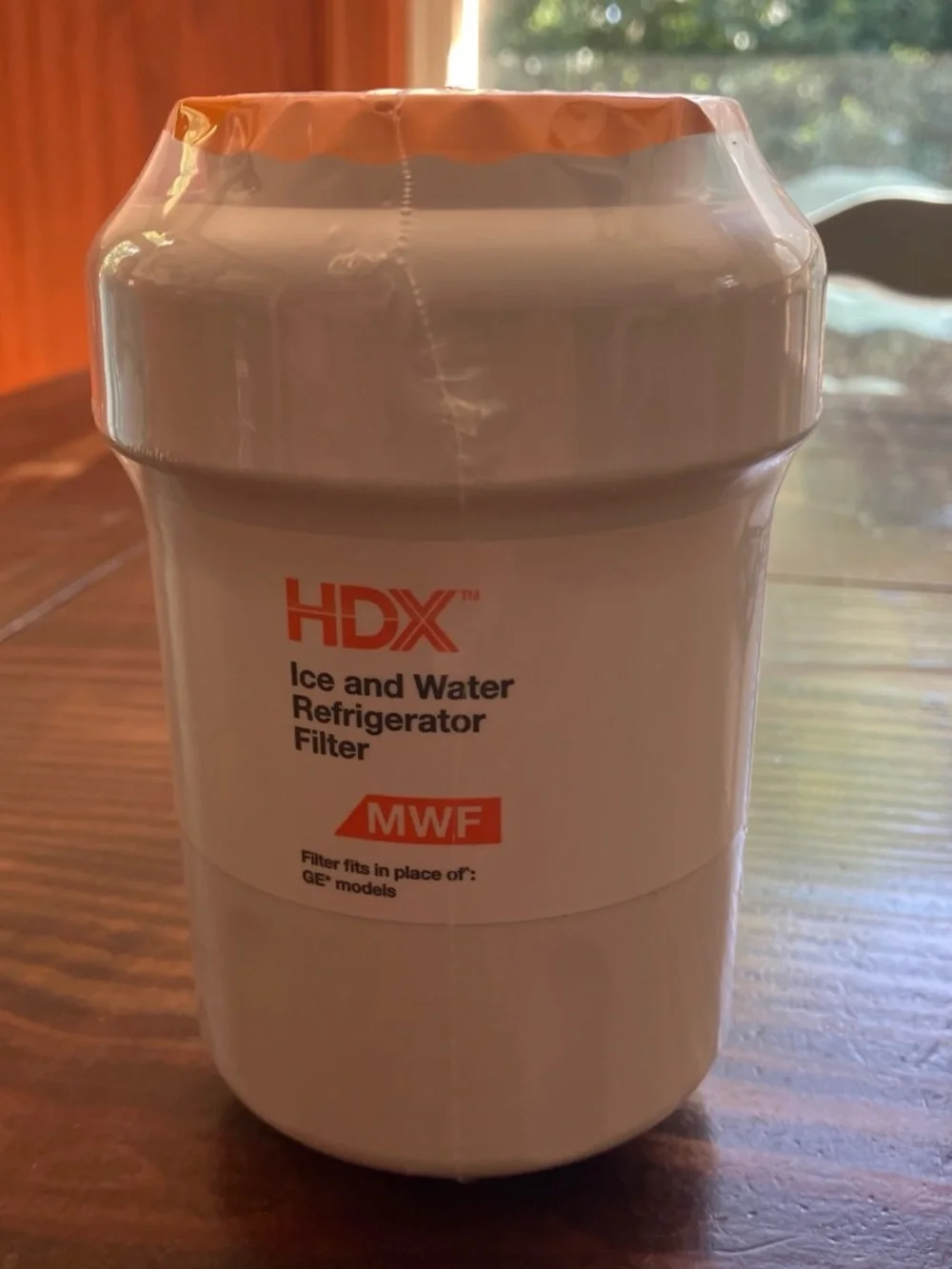 MWF Ice and Water Refrigerator Filter — White with Orange Accent